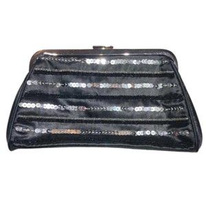 GAP Sequin and Beaded Black Clutch